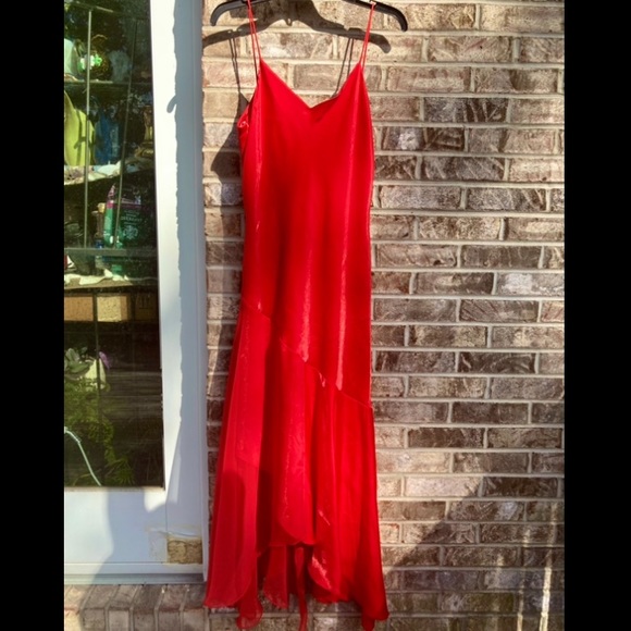Vintage 90s Red Formal Salsa Goth Mall Goth Glam Prom Dress - Picture 7 of 10